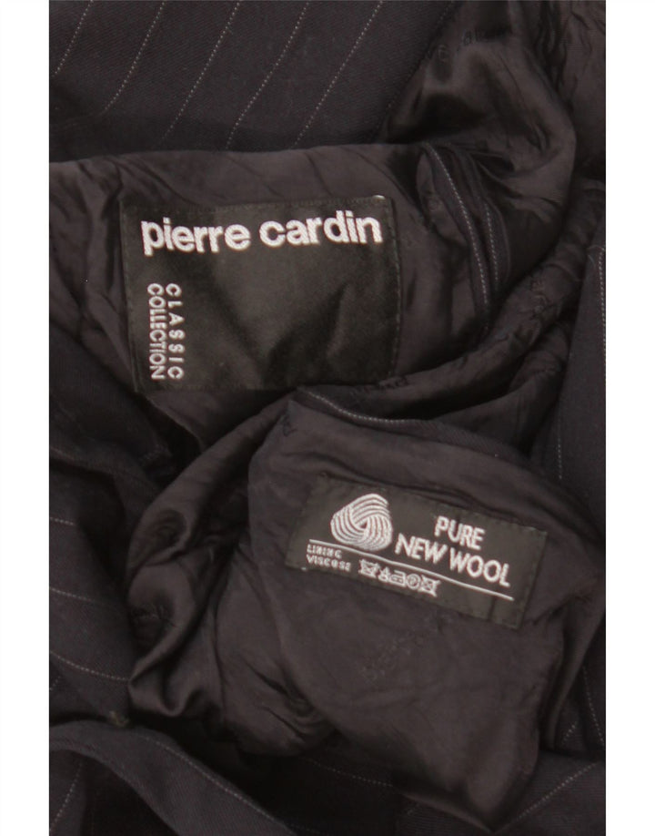 Pierre Cardin Herren Zweireihiger Blazer Jacke UK 40 Large Schwarz