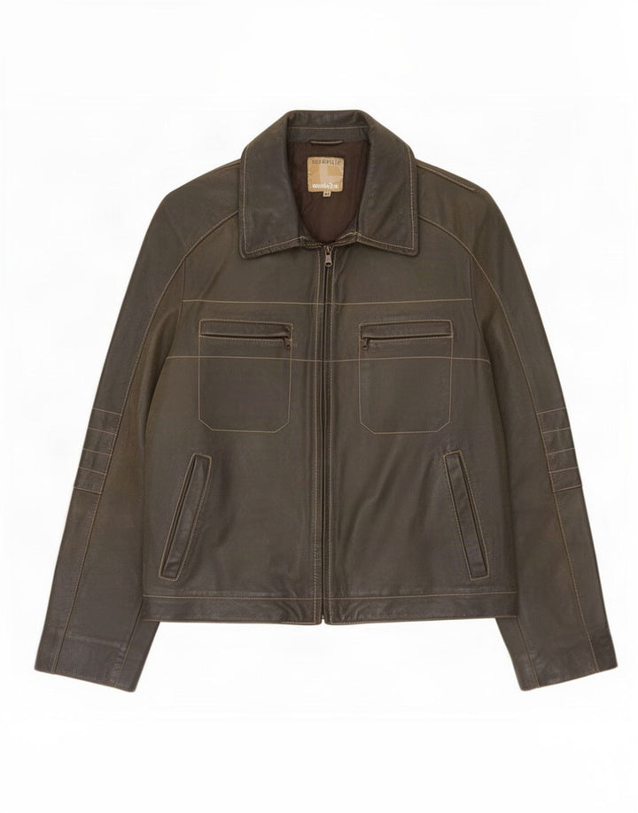 Conbipel Herren Lederjacke IT 48 Medium Khaki
