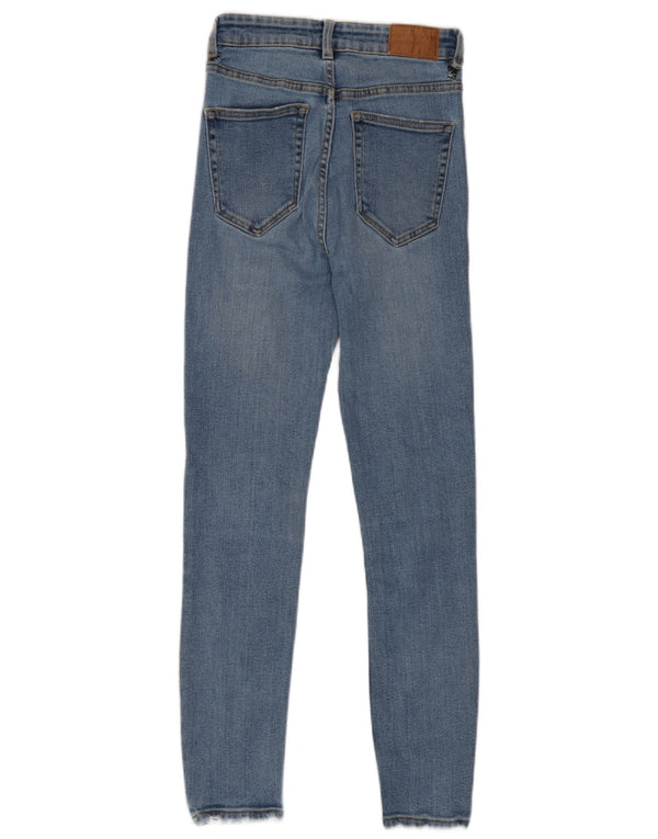 Zara Damen Distressed Skinny Jeans EU 36 XS W26 L26 Blau