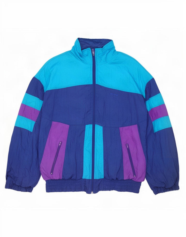 Erima Herren-Trainingsanzug-Oberjacke, Mittelblau, Farbblock