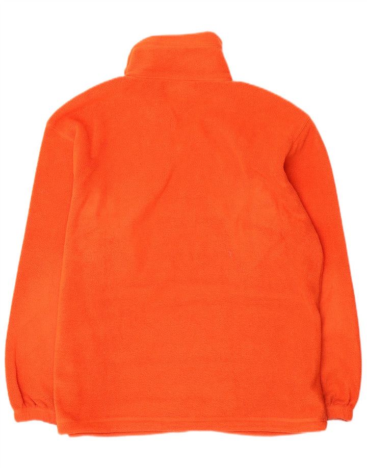 Asics Herren-Fleecepullover mit Reißverschluss am Hals, mittelorangefarbenes Polyester