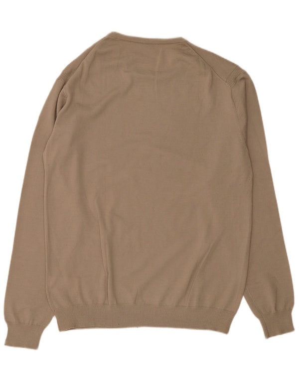 Guess Herren-Pullover mit U-Boot-Ausschnitt, UK 44, XL, Beige, Acryl