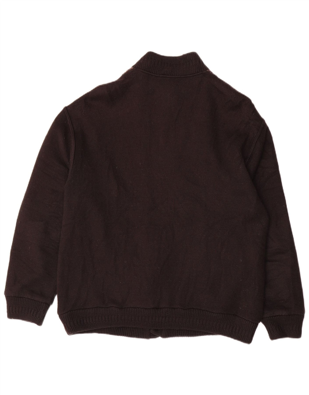 LUCIANO CHIARI Herren-Cardigan-Pullover IT 52 Große schwarze geometrische Wolle