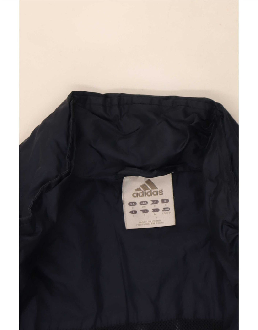 Adidas Herren Regenjacke mit Kapuze UK 36 Small Marineblau Polyamid
