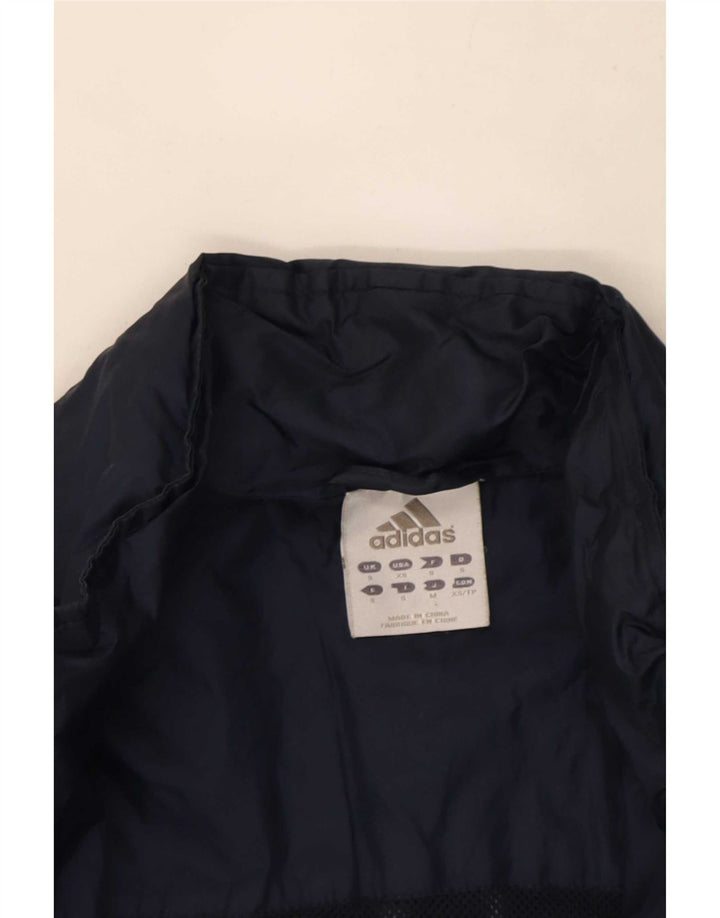 Adidas Herren Regenjacke mit Kapuze UK 36 Small Marineblau Polyamid