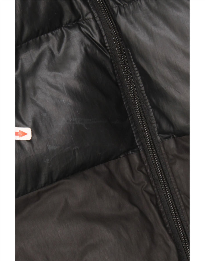 ADIDAS Wattierte Damenjacke mit Kapuze, UK 16, Größe L, Schwarz, Colourblock-Polyester