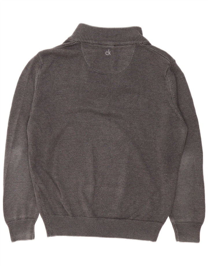 Calvin Klein Herren-Pullover mit Reißverschluss, XL, graue Baumwolle