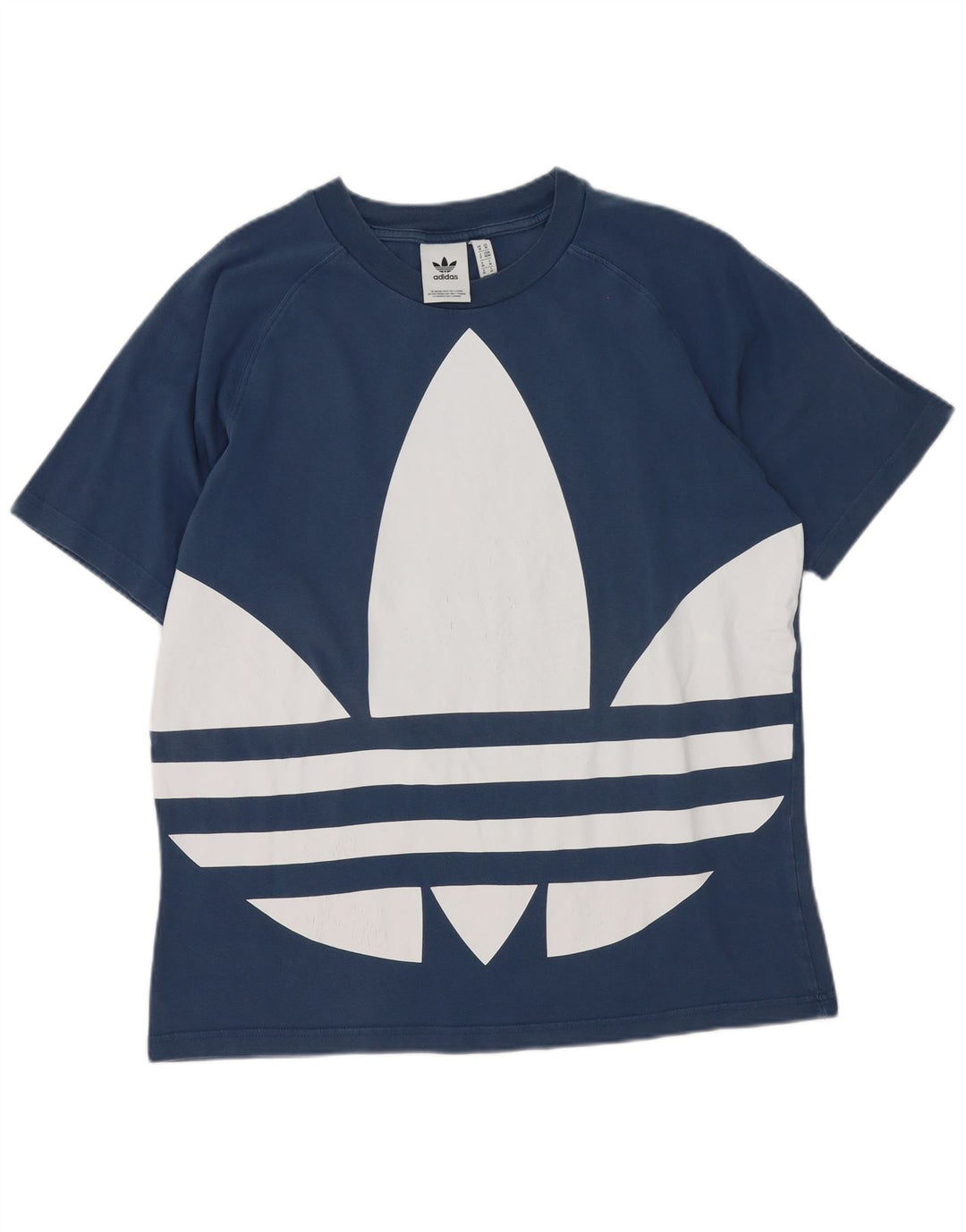 Adidas Herren Grafik-T-Shirt aus mittelblauer Baumwolle