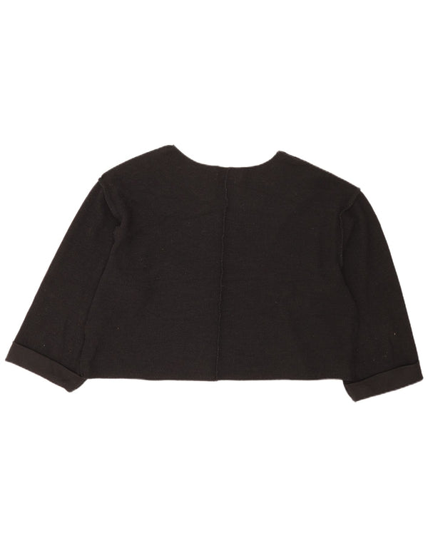 Urban Outfitters Damen Crop Oversize Top 3/4 Ärmel UK 10 Small Schwarz