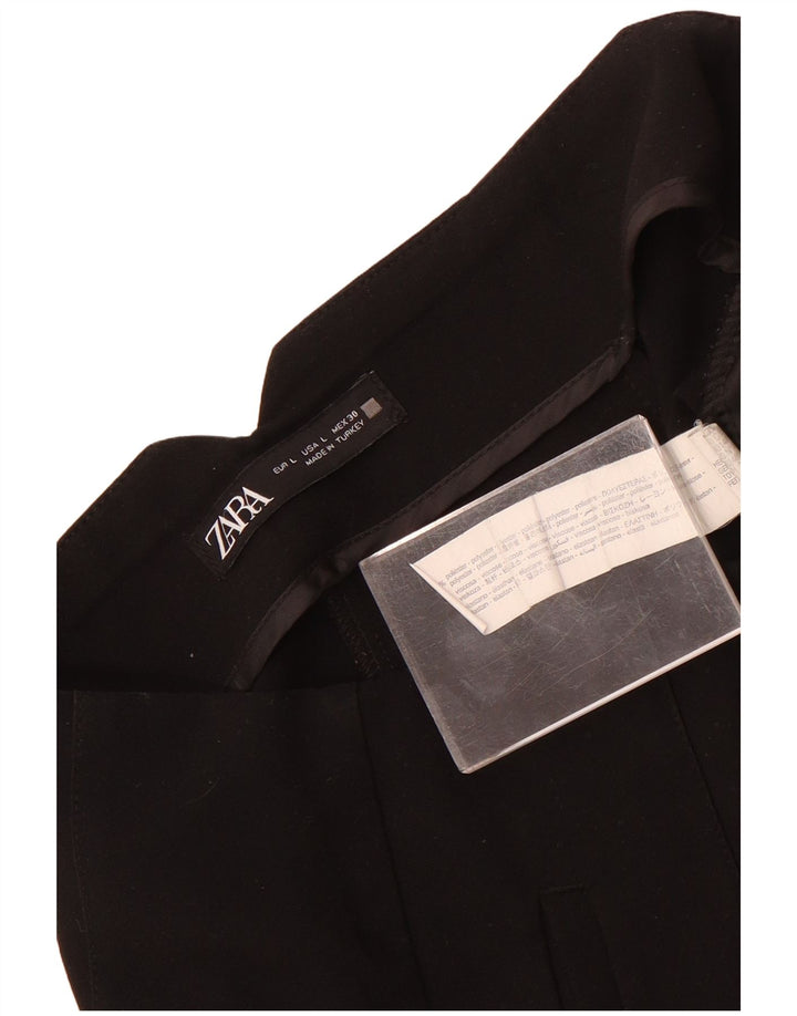 Zara Damen-Anzughose, schmal zulaufend, Größe L, W30, L27, Schwarz, Polyester