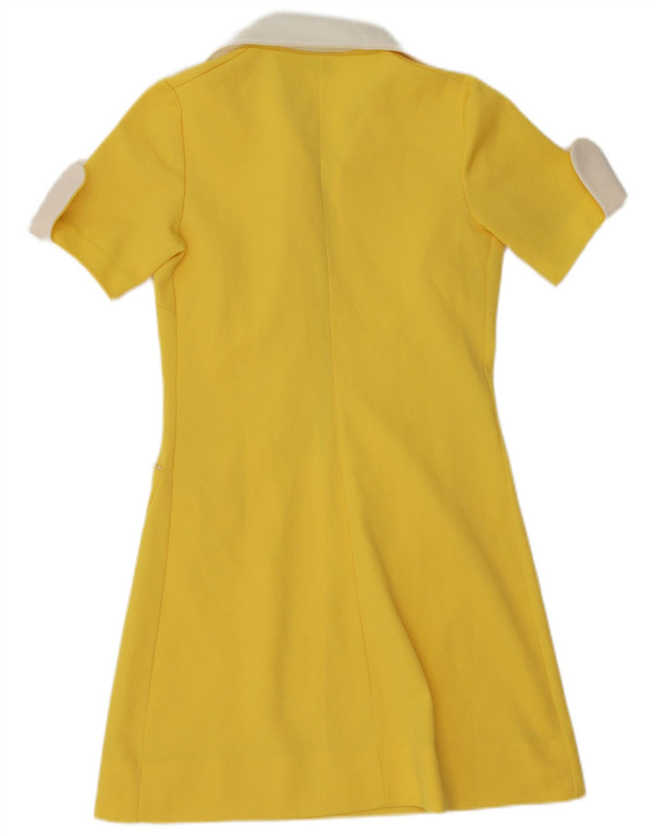 Trevira Damen Polokleid IT 44 Mittelgelbes Colourblock-Polyester