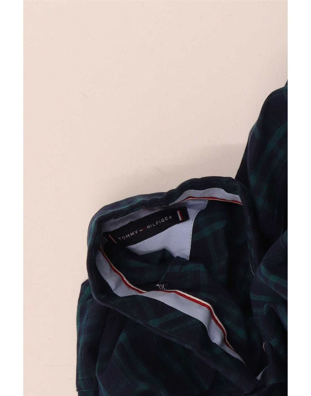 Tommy Hilfiger Herren Custom Fit Hemd XL Marineblau kariert