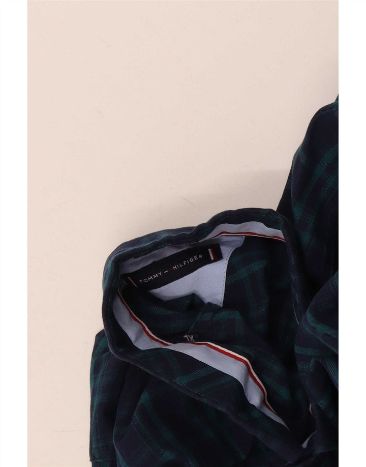 Tommy Hilfiger Herren Custom Fit Hemd XL Marineblau kariert