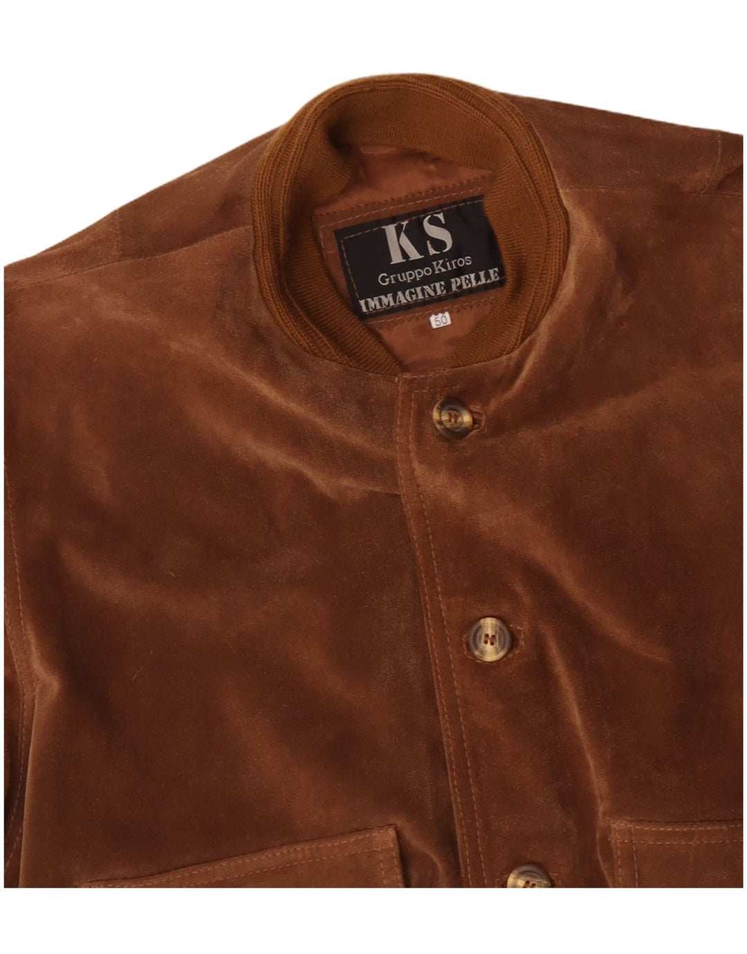 VINTAGE Herren Wildleder Bomberjacke IT 50 Großes braunes Leder