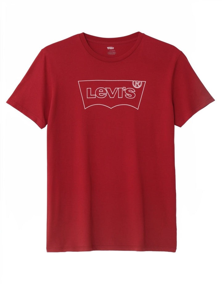 Levi's Herren-T-Shirt mit Grafik, Größe L, aus roter Baumwolle