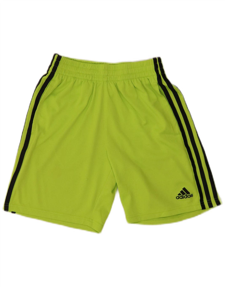 ADIDAS Boys Sport Shorts 10-11 Years Medium Green Polyester