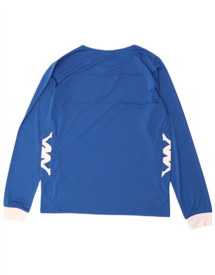 Kappa Herren Grafik-Oberteil, langärmelig, Mittelblau, Farbblock-Polyester