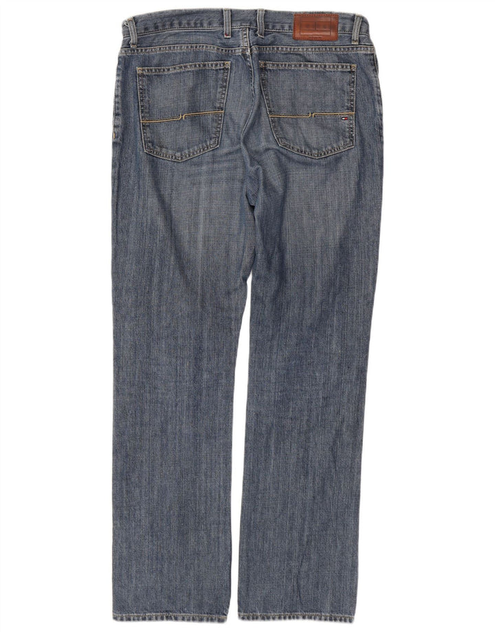 TOMMY HILFIGER Herren Straight Jeans W33 L32 Blaue Baumwolle