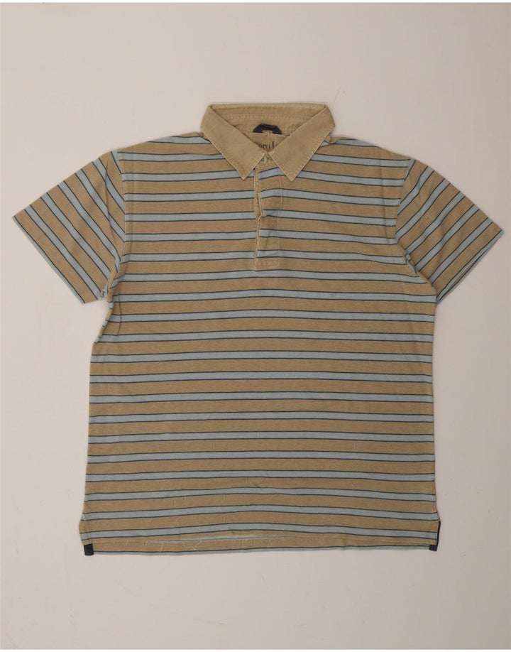 MARLBORO CLASSICS Herren-Poloshirt, groß, beige gestreift