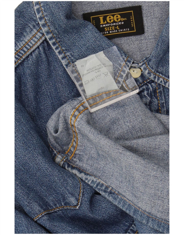 LEE Herren-Jeanshemd, große blaue Baumwolle