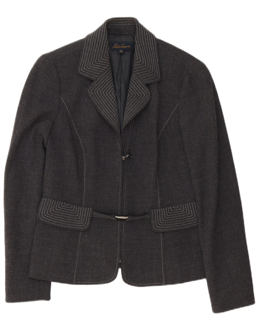 Luisa Spagnoli Damen Blazer Jacke IT 44 Mittelgraue Wolle