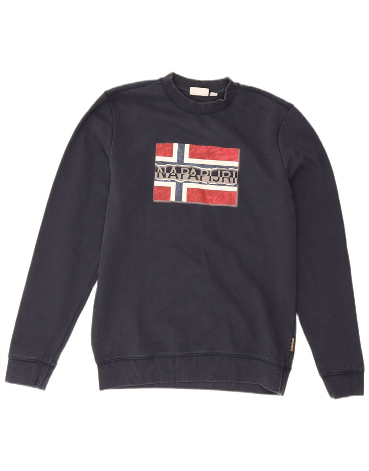 Napapijri Herren-Sweatshirt mit Grafik, Größe S, Marineblau