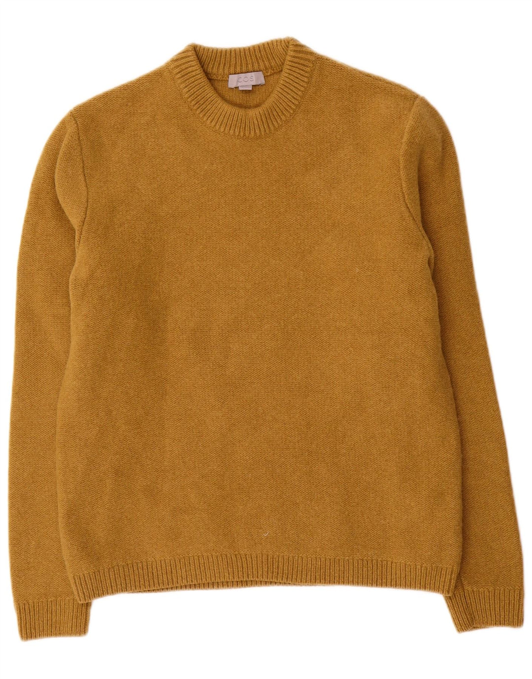 Cos Herren-Pullover mit Rundhalsausschnitt, große braune Wolle