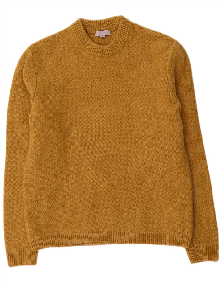 Cos Herren-Pullover mit Rundhalsausschnitt, große braune Wolle