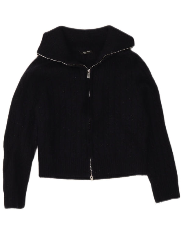 Massimo Dutti Mädchen-Strickjacke, 5–6 Jahre, klein, marineblaue Wolle