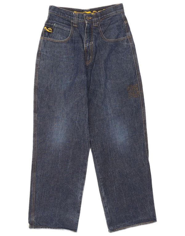 SIR BENNI MILES Damen Graphic High Waist Tapered Jeans W27 L29 Marineblau