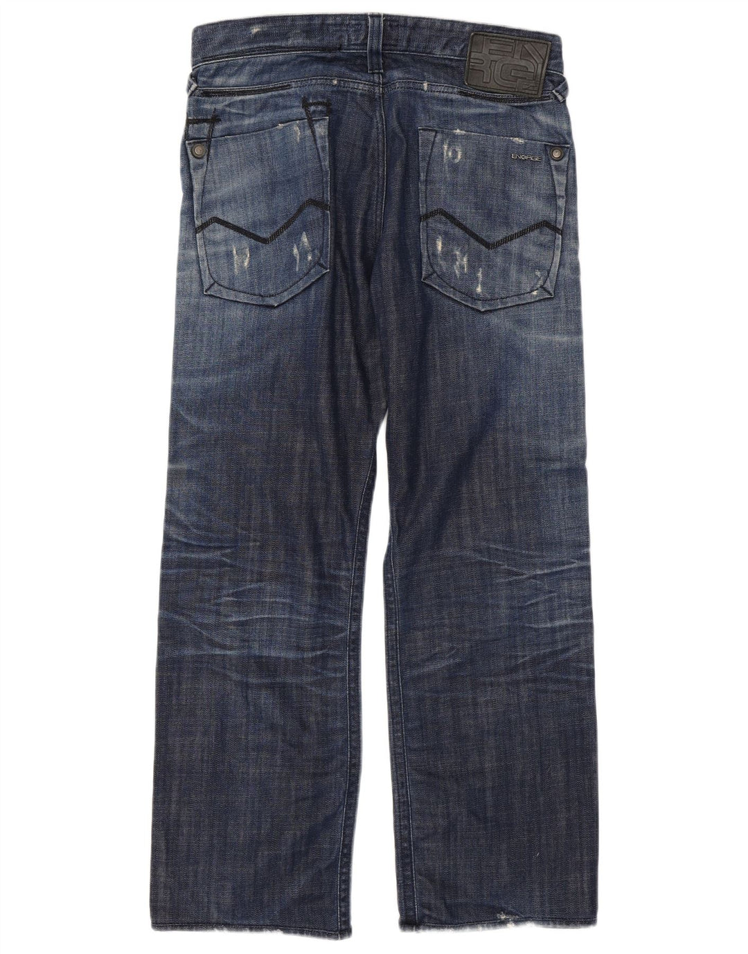 Energie Herren Distressed Straight Jeans W34 L29 Blaue Baumwolle