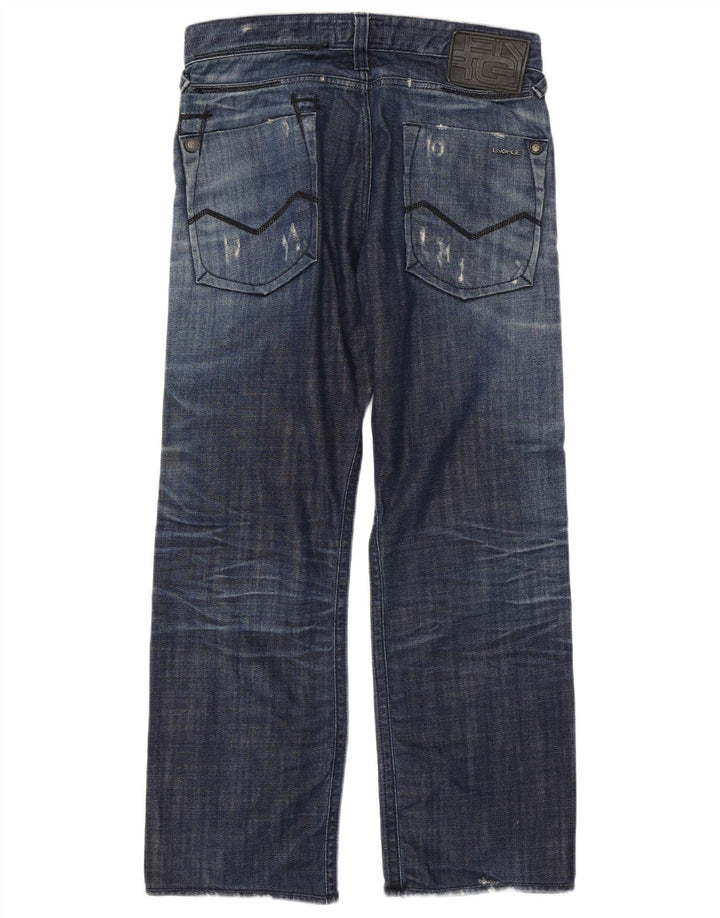 Energie Herren Distressed Straight Jeans W34 L29 Blaue Baumwolle