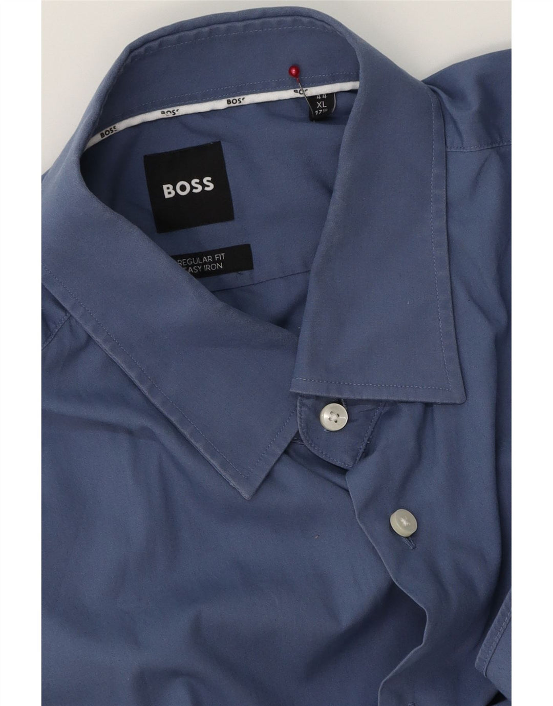HUGO BOSS Herren-Hemd in normaler Passform, Größe 17 1/2 XL, Marineblau