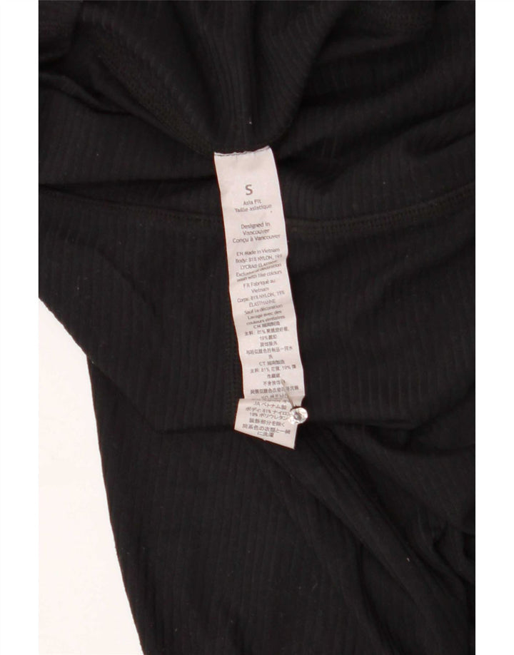 Lululemon Damen Crop Leggings UK 8 Small Schwarzes Nylon