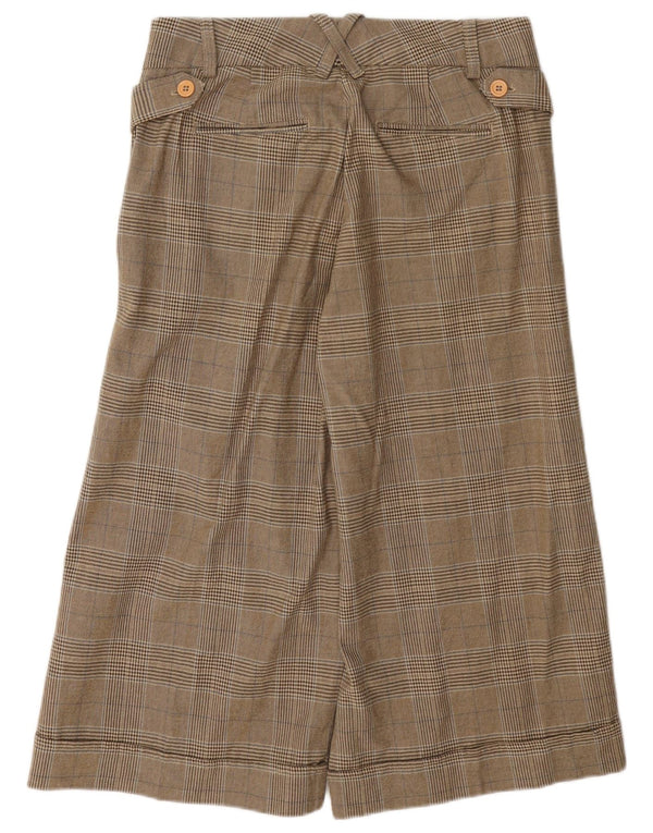 Lee Damen-Caprihose mit weitem Bein, US 7/8, M, W30, L20, braun karierte Baumwolle