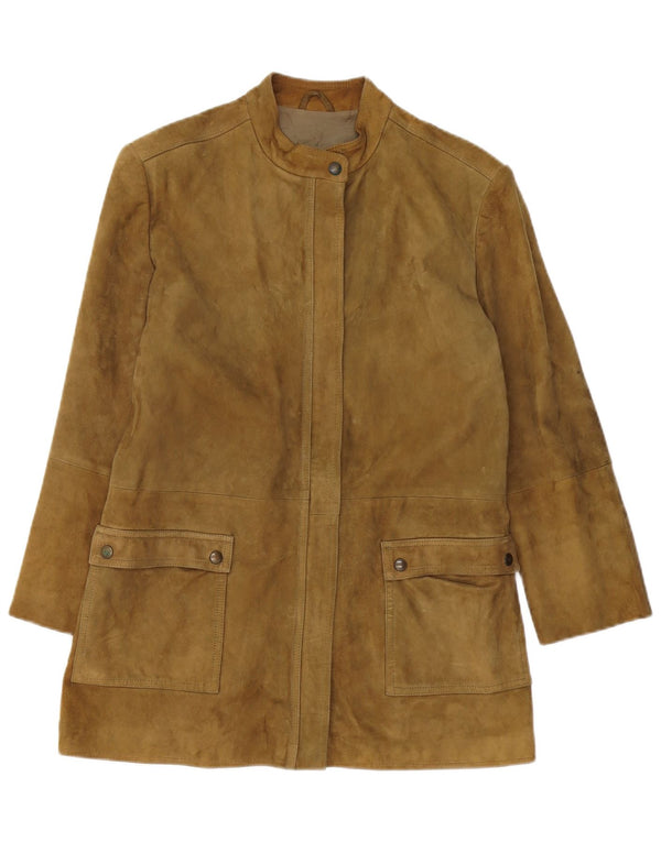 Vintage Damen Wildlederjacke UK 14 Mittelbraunes Leder
