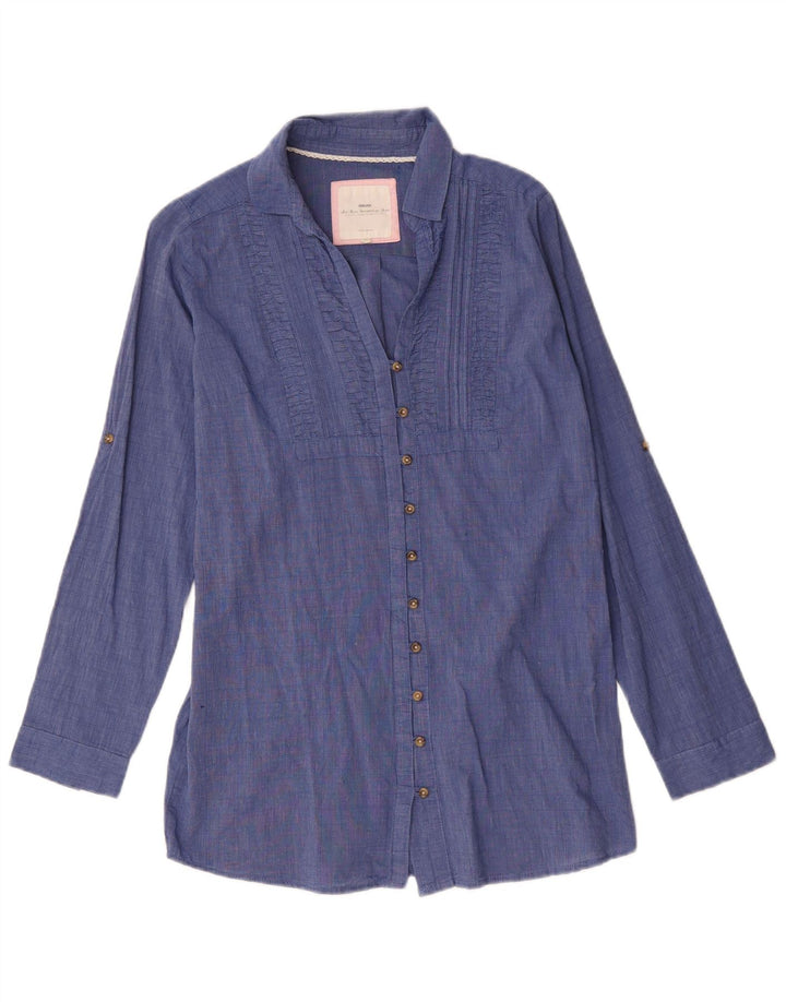 Brugi Damen Smokinghemd UK 14 Mittelblau