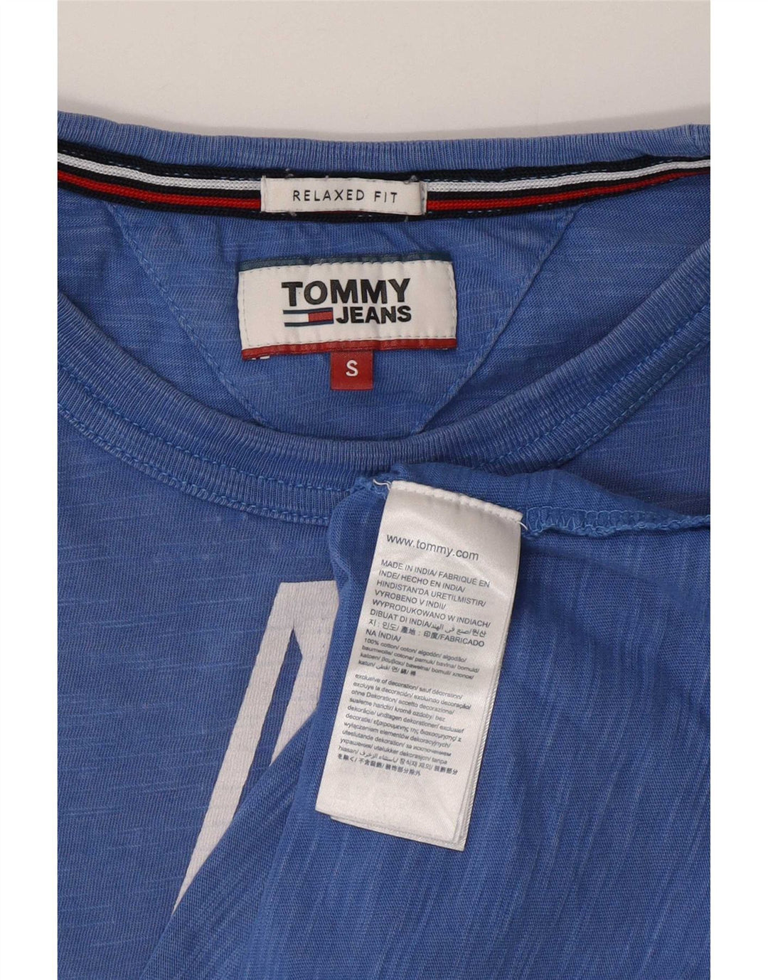 Tommy Hilfiger Herren-T-Shirt mit Grafik, klein, aus blauer Baumwolle