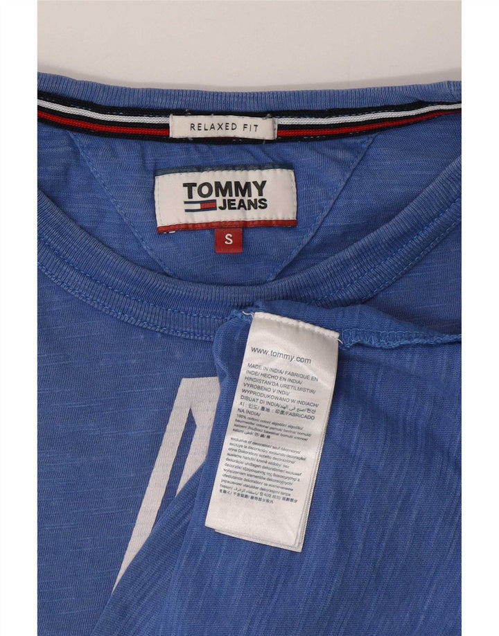 Tommy Hilfiger Herren-T-Shirt mit Grafik, klein, aus blauer Baumwolle