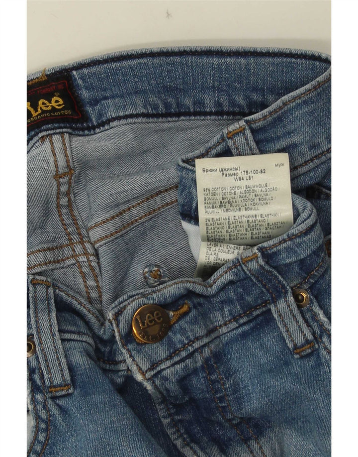 Lee Damen Luke Slim Jeans W33 L32 Blaue Baumwolle