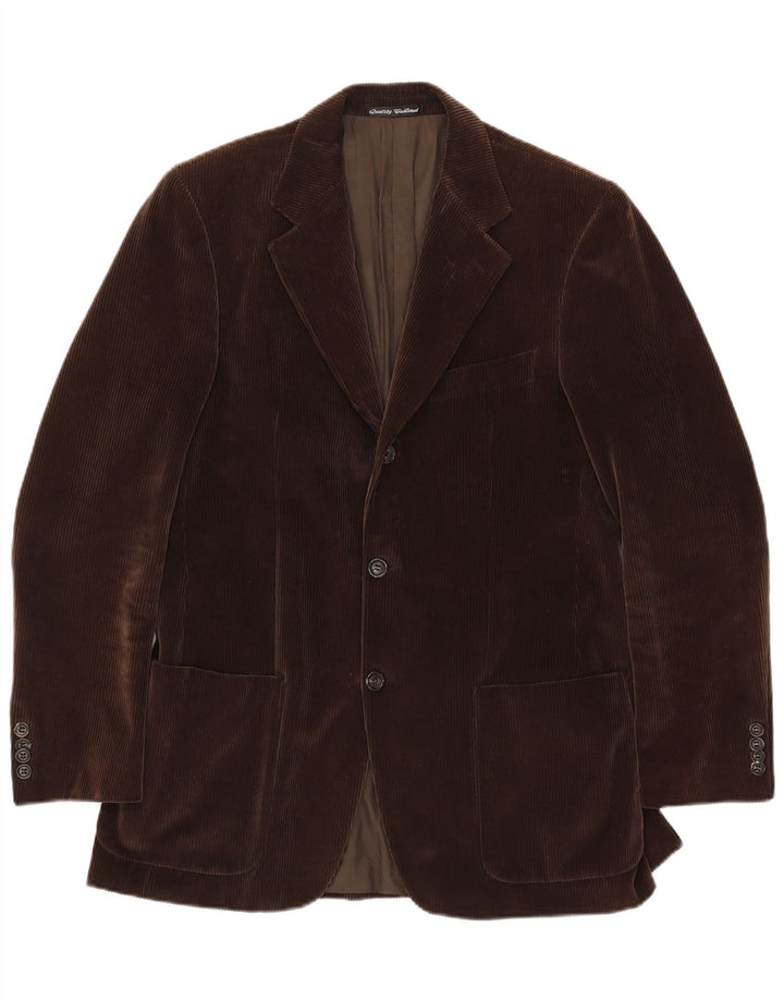 Velluto Duca Visconti Herren 3-Knopf-Blazerjacke IT 48 Mittelbraun