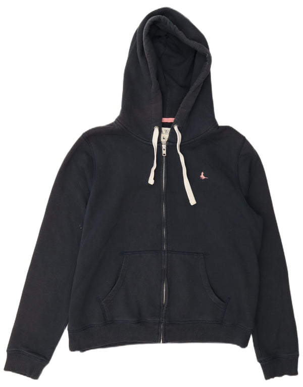 Jack Wills Damen-Kapuzenpullover mit Reißverschluss, UK 16, Größe L, Marineblau, Baumwolle