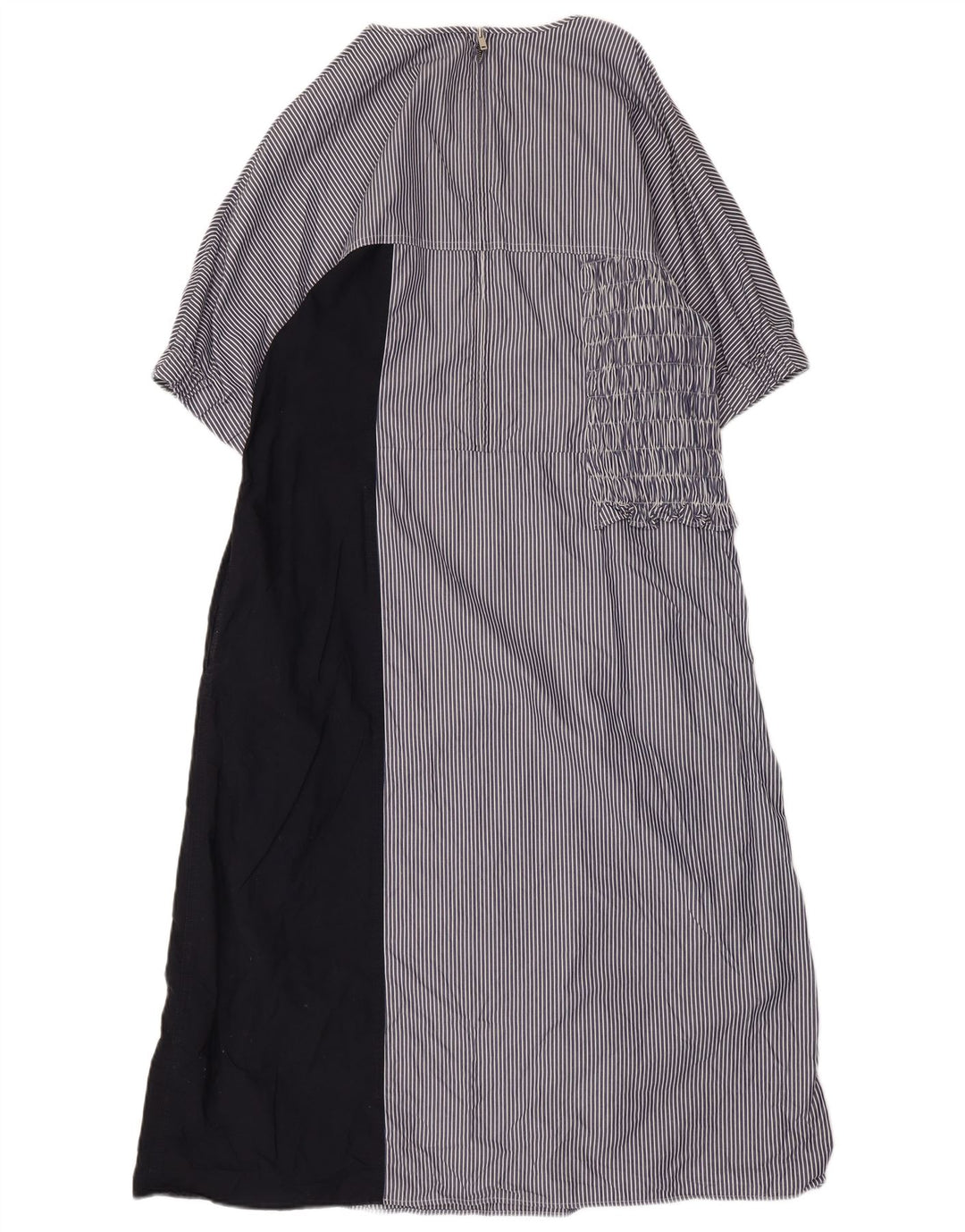 COS Damen Maxikleid EU 44 XL Marineblaue Nadelstreifen-Baumwolle