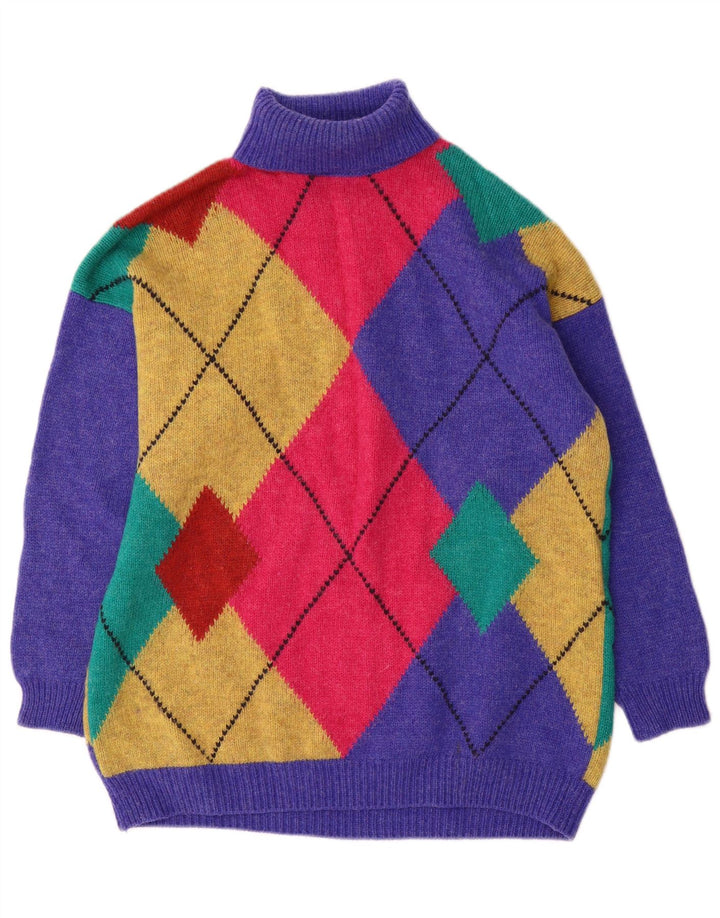 Benetton Damen-Pullover mit Rollkragen, Gr. 42, Größe L, mehrfarbig