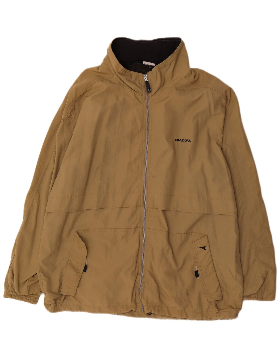 Diadora Herren-Regenjacke mit Kapuze, UK 40, Größe L, Khaki, Polyamid