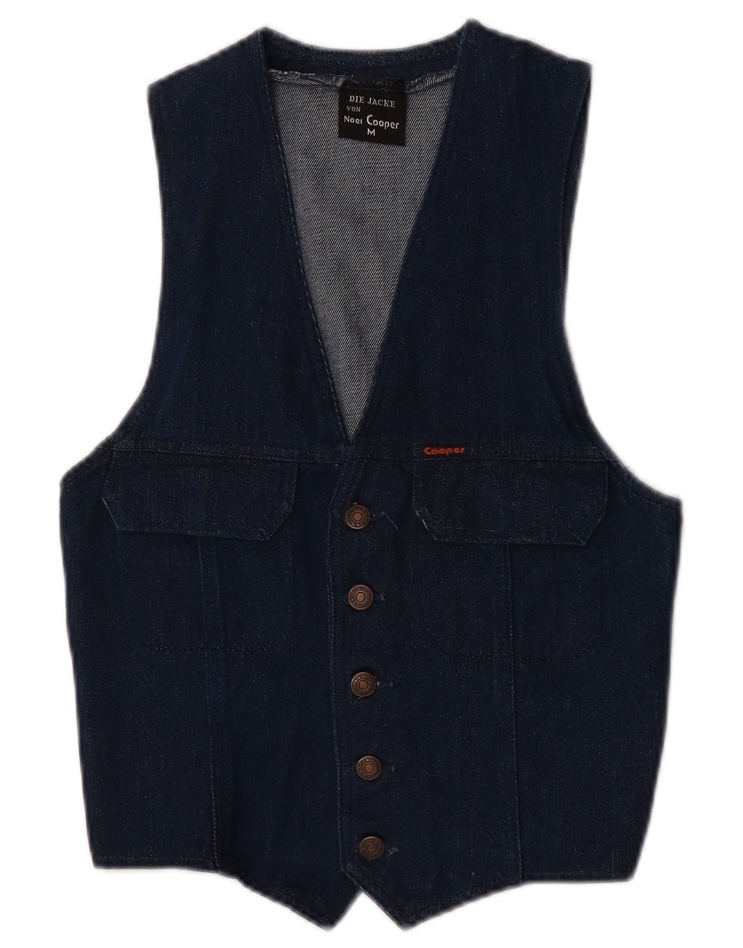 Vintage Herren Jeansweste mittelblaue Baumwolle