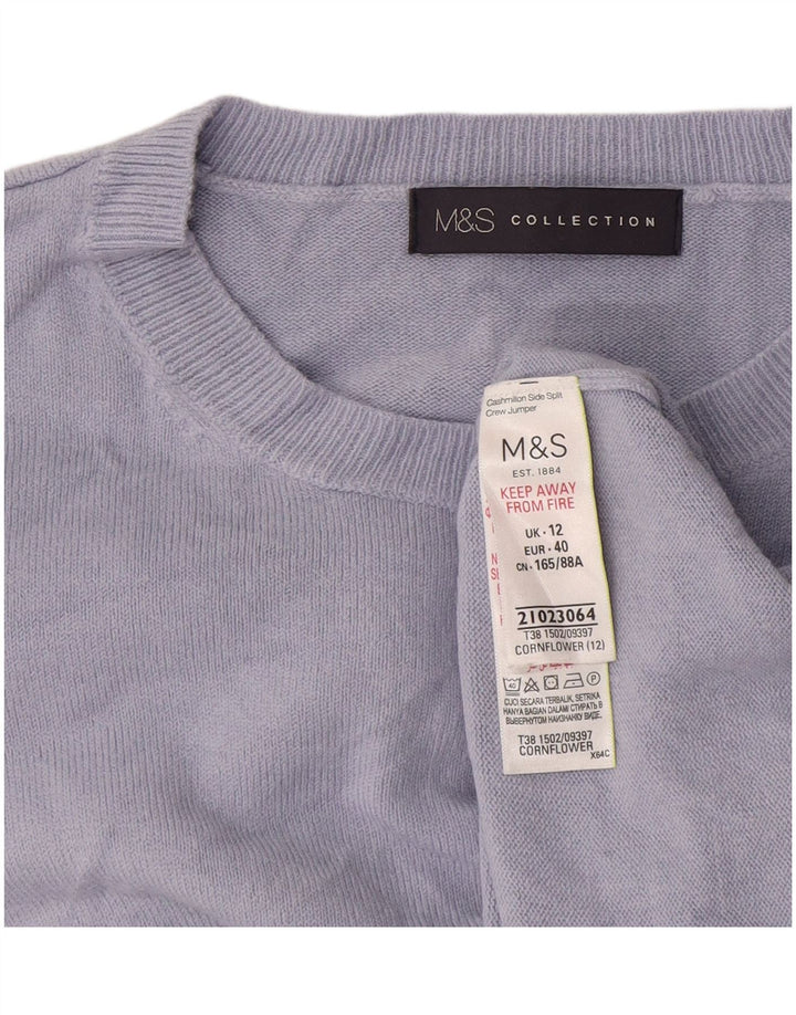Marks & Spencer Damen-Pullover mit Rundhalsausschnitt, UK 12, Mittelblau, Acryl