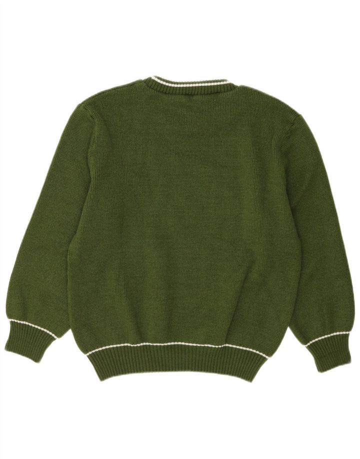 VINTAGE Herren Pullover mit Rundhalsausschnitt Mittelgrün