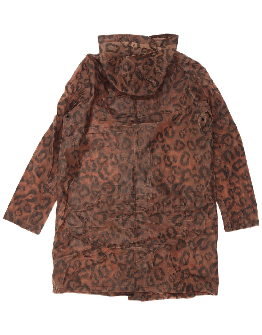 Marks & Spencer Damen-Regenmantel mit Kapuze, UK 12, Mittelbraun, Tiermuster