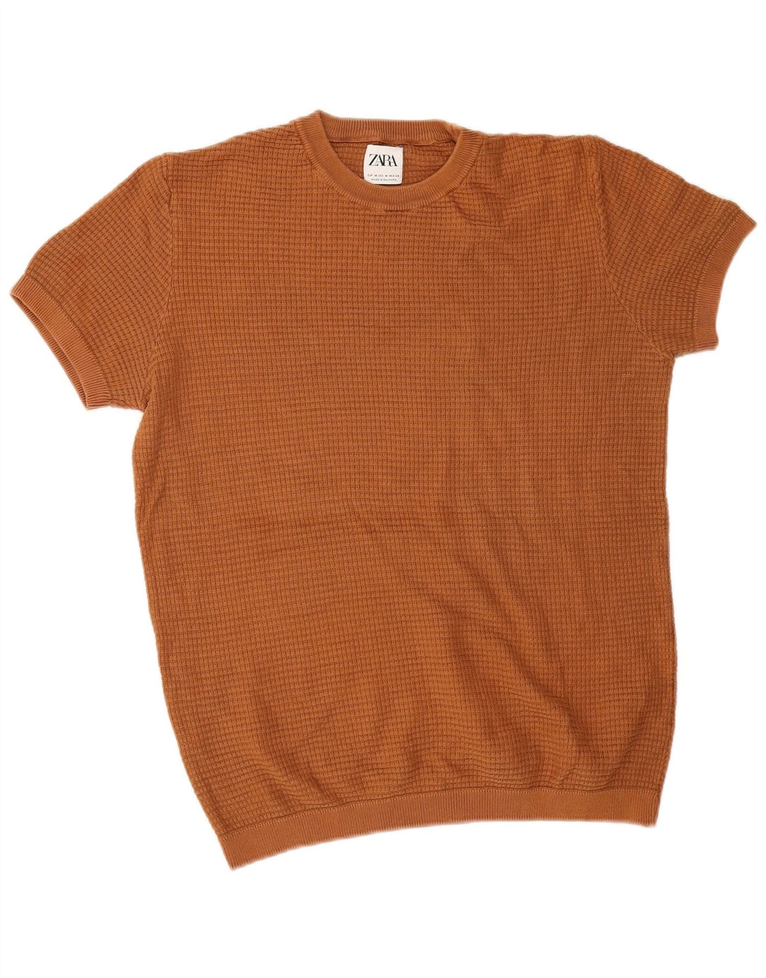 Kurzärmliger Pullover mit Rundhalsausschnitt von Zara für Herren in Mittelbraun